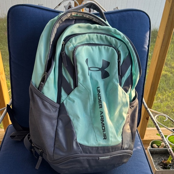 Under Armour Green and Gray Backpack - Picture 1 of 6